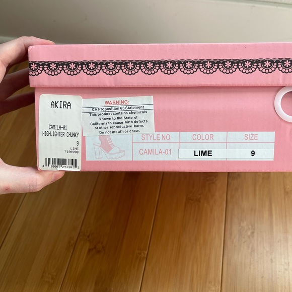 AKIRA Pazzle Chunky Neon Platform Heels - Picture 6 of 6